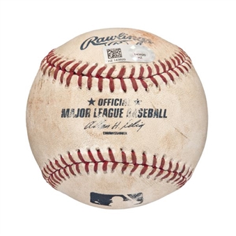 2014 Mike Trout Game Used Baseball - Hit For a Double on 8-3-14 vs Tampa Bay (MLB Auhenticated) - MVP Season